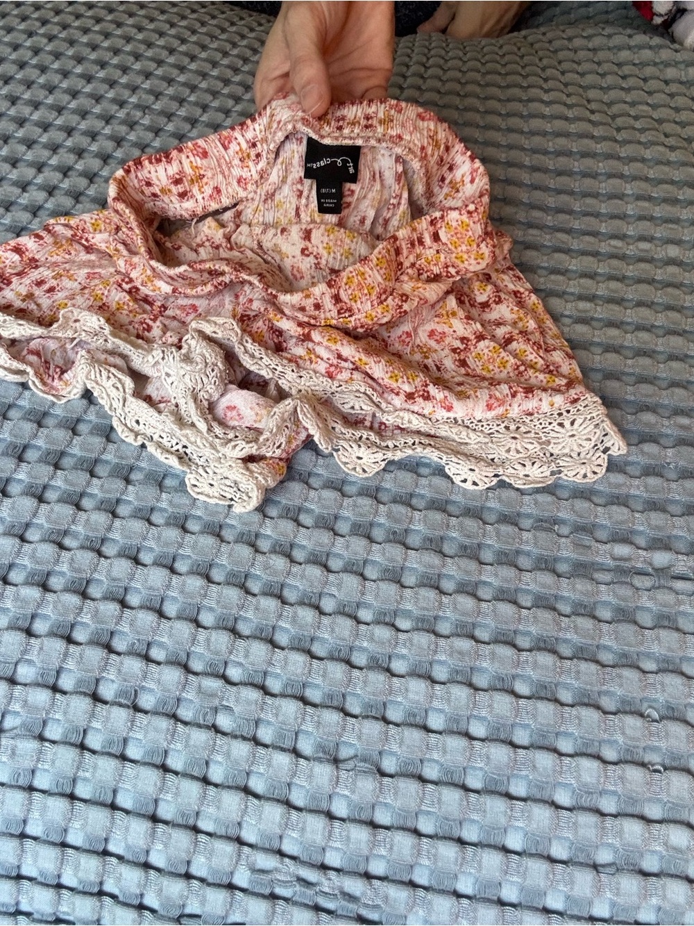 art class Pink Floral Crochet Trim Shorts